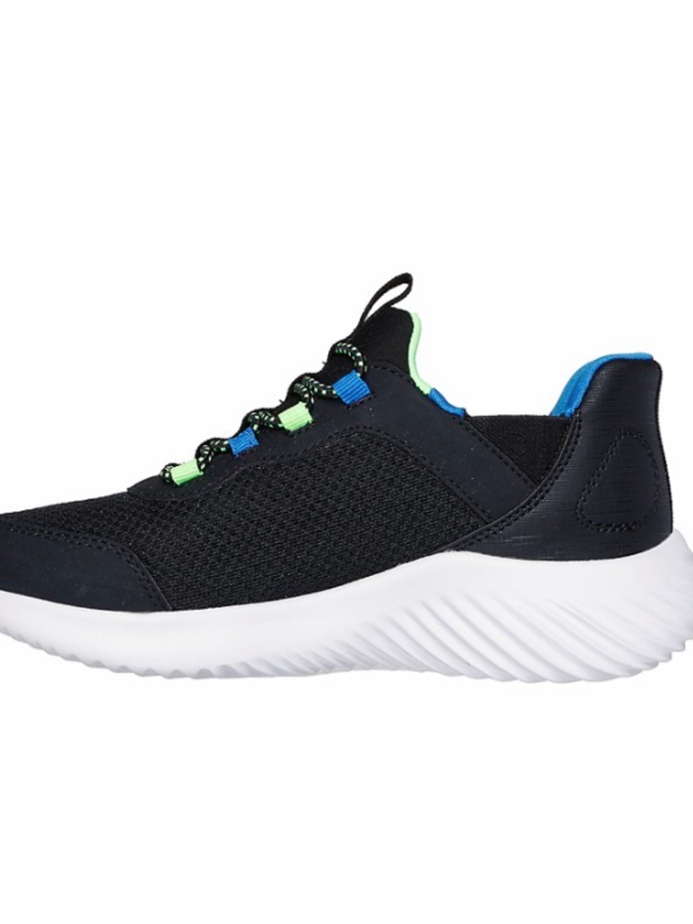 Skechers Kids Black Slip-On Sneaker with Blue & Lime Accents.Brand new. - Picture 4 of 5